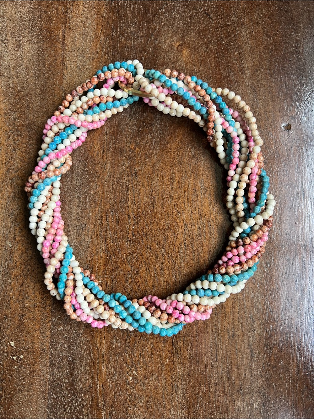 80s twist-a-bead necklace. 5 necklace strands and 2 gold tone closures - Picture 2 of 3